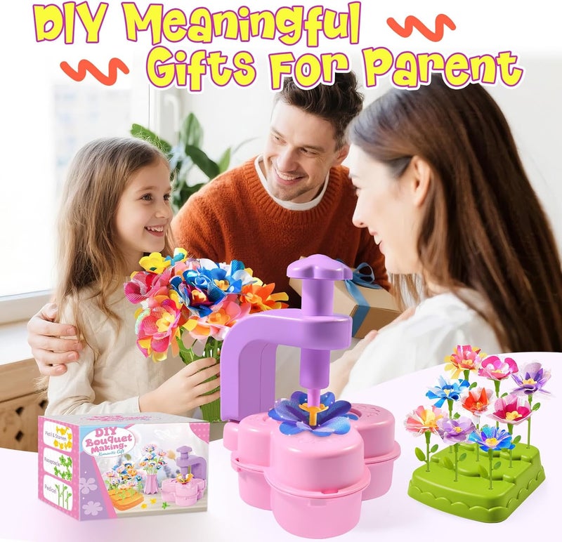 GPPNKC Flower Bouquet Craft Kit Flowers Market Toy Educational Toys Fun DIY Activity Set Christmas Birthday Gift for 4 5 6 7 8+ Year Old Girls and Boys - Image 5